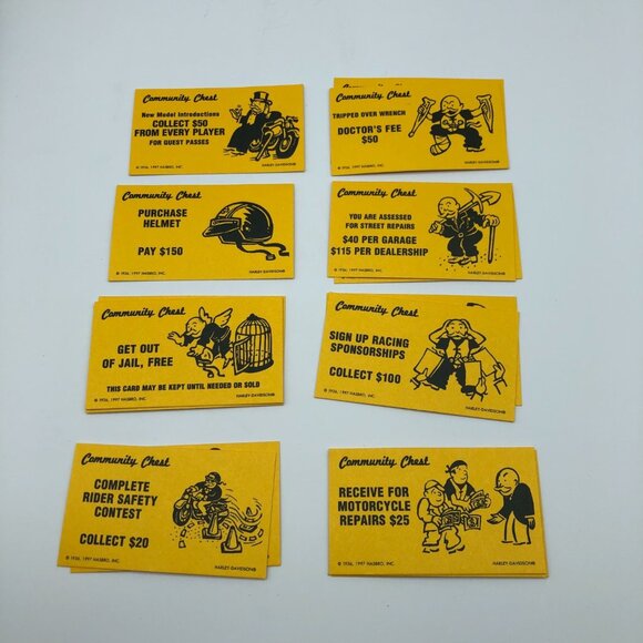 Harley Davidson Monopoly replacement cards community chest & chance - Picture 5 of 5
